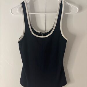 Dynamite Navy and White Trim Tank Top